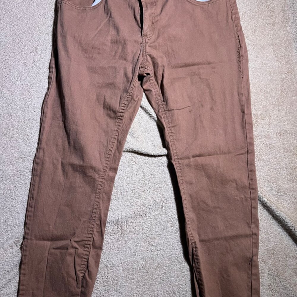 Phat Farm Men 36X30 Brown Straight Leg Stretch Button Casual Outdoor‎ Work Pants